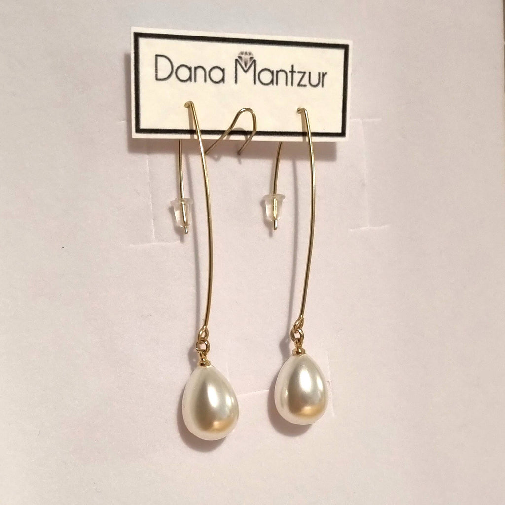 עגילי ענבר: עגילי פנינים גולדפילד | דנה מנצור