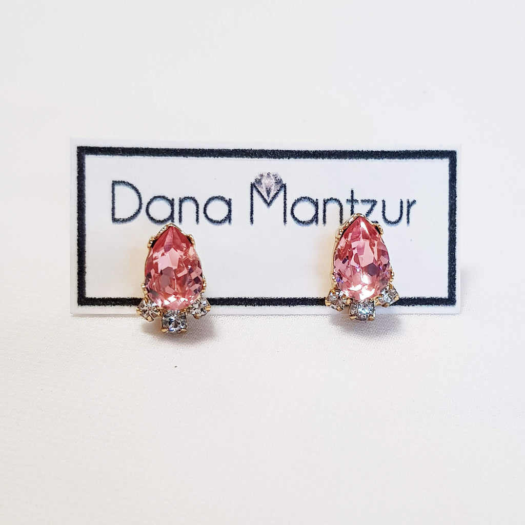 עגילי וינטג', עגילי קריסטל במראה עתיק, דנה מנצור