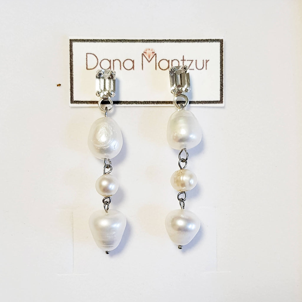 עגילי פנינים בארוק אמיתיים, עגילי טיפאני, דנה מנצור