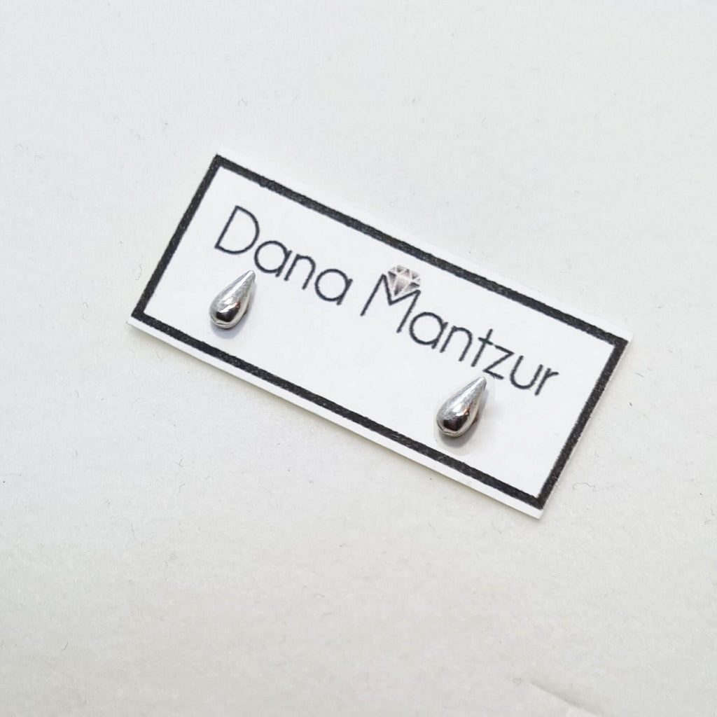 עגילי קול: עגילי כסף סטרלינג בצורת טיפה | דנה מנצור