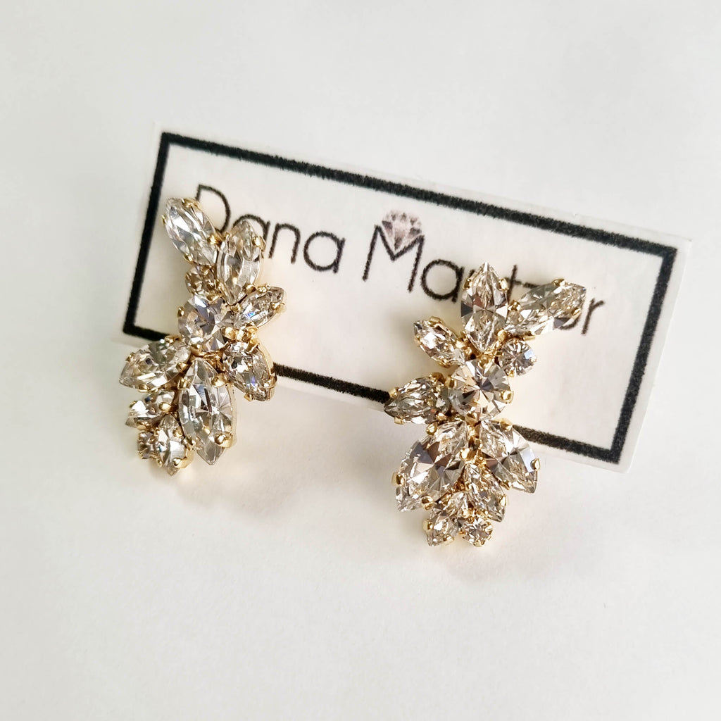 עגילי קריסטל זהב לבן, עגילי ליאור, הכלה ליידי