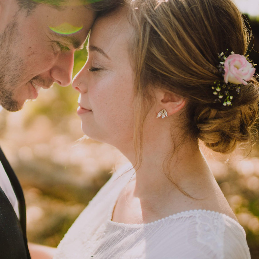 עגילי קריסטל צמודים - דגם טריו