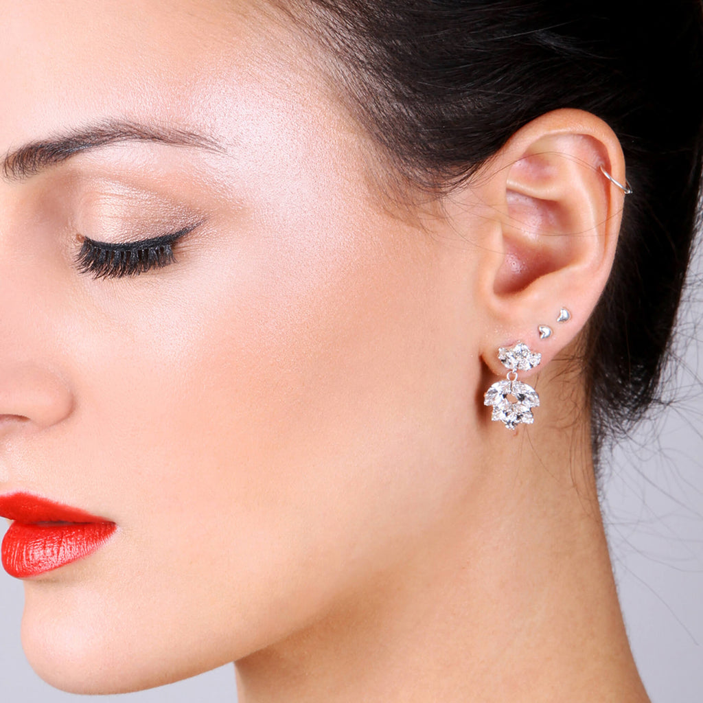 עגילים לערב צמודים מתאימים גם כעגילי כלות - דנה מנצור