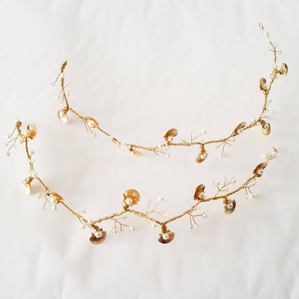 נזר לכלות מעוטר בצדפים, סגנון בוהו, דנה מנצור