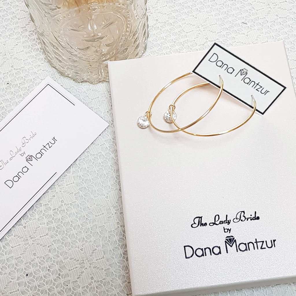 חישוקי כסף סטרלינג, עגילי חישוק זהב, דנה מנצור