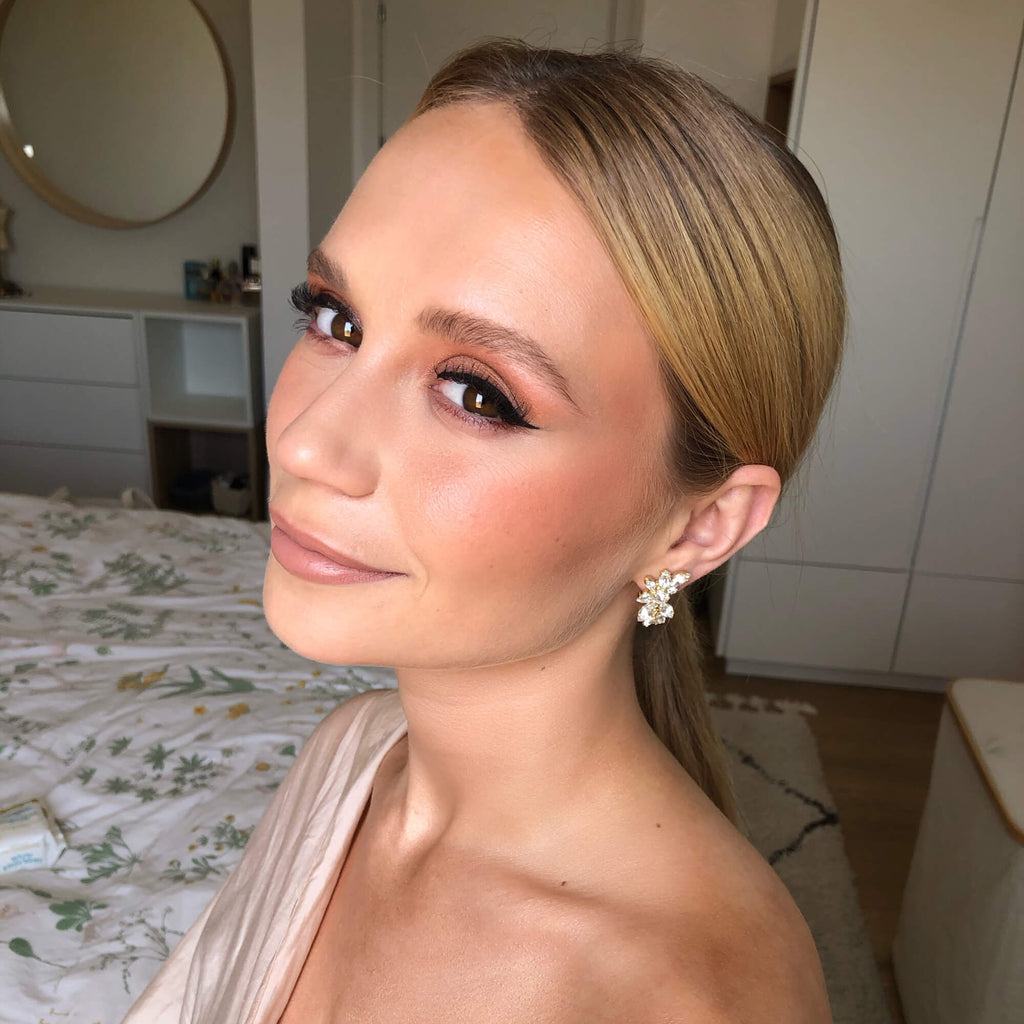 עגילי קריסטל זהב | עגילי ליאור | הגברת הכלה