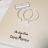 Pearl charm hoop earrings, Sterling silver hoops, Dana Mantzur