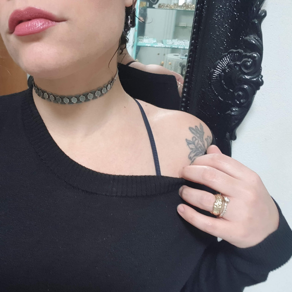 שרשרת קולר כסף מושחר