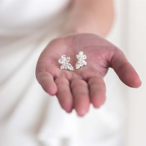 White crystal earrings