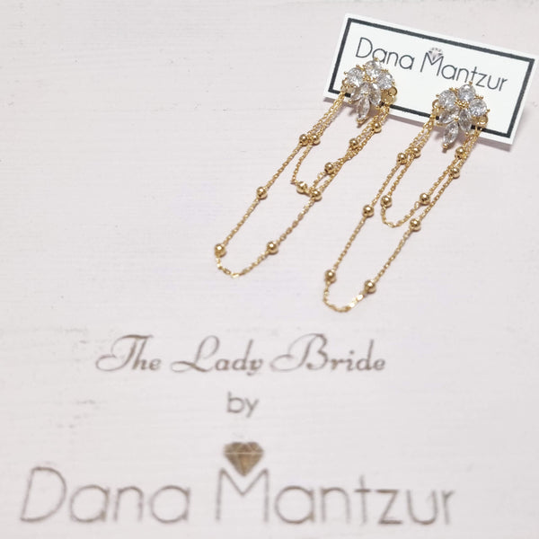 Shiny cluster and Chain earrings, Nickolla earrings, The Lady Bride