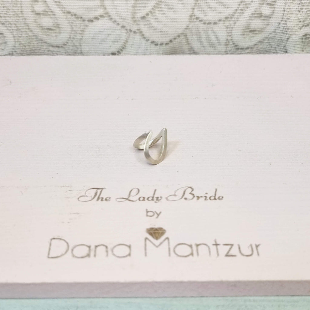Tiny Small heart Hoop, Heart ear cuff, Dana Mantzur