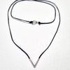 Black silver chain, Triangle unisex Necklace, Dana Mantzur