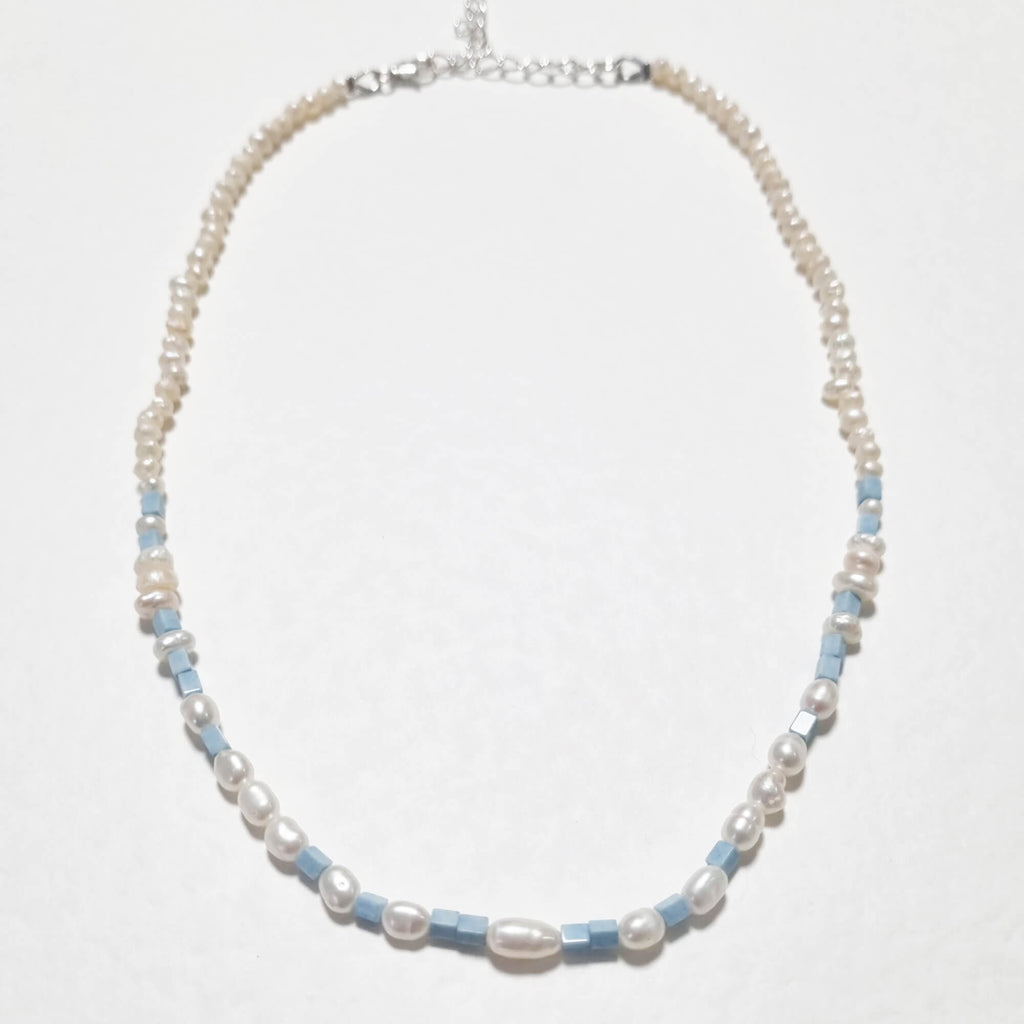 Light Blue Pearl Necklace | Pearl choker necklace | The Lady Bride