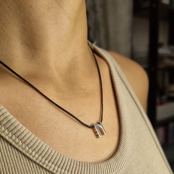 Nova Necklace, unisex black and silver Necklace, Dana Mantzur