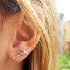 Star line ear climber: silver line earring | Dana Mantzur