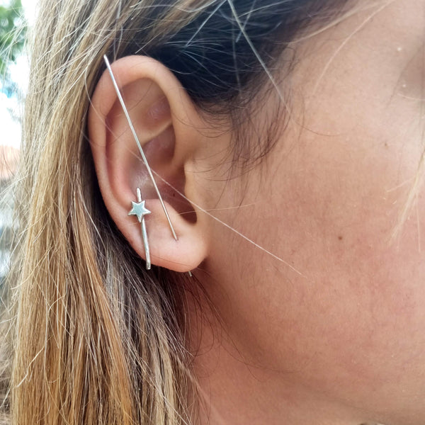Punk long Ear climber: Allover line ear climber | Dana Mantzur