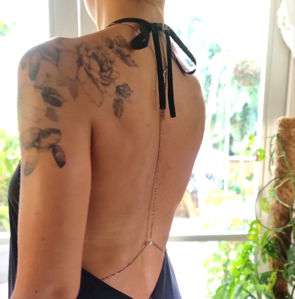 Disco back necklace | Y Backless dress necklace | Dana Mantzur Disco back necklace | Y Backless dress necklace | Dana Mantzur