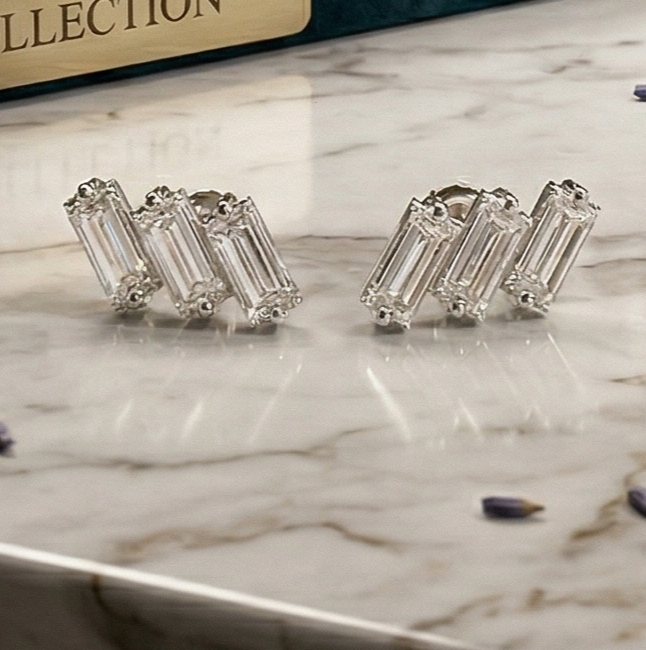 Pair of diamond earrings