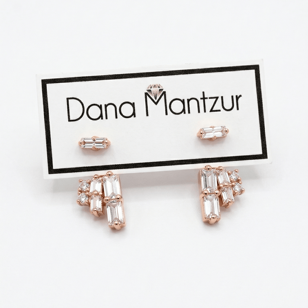 Rose gold bridal ear jackets