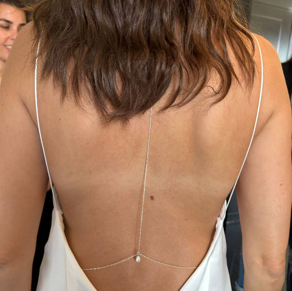 Eden back necklace | Pearl Y lariat necklace | Dana Mantzur