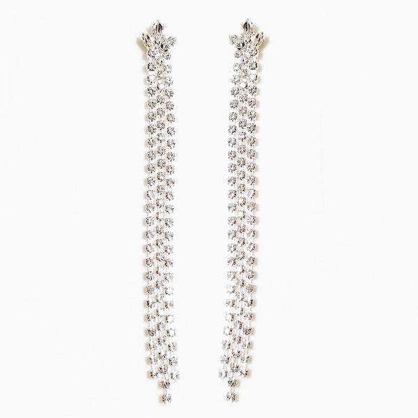 Long light weight earrings, Ariel Fringe earrings, The Lady Bride