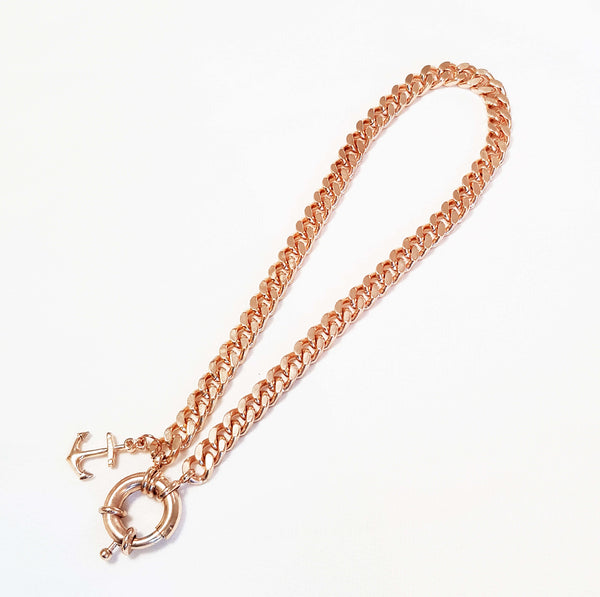 Rose gold curb necklace, Ariana Necklace, Dana Mantzur