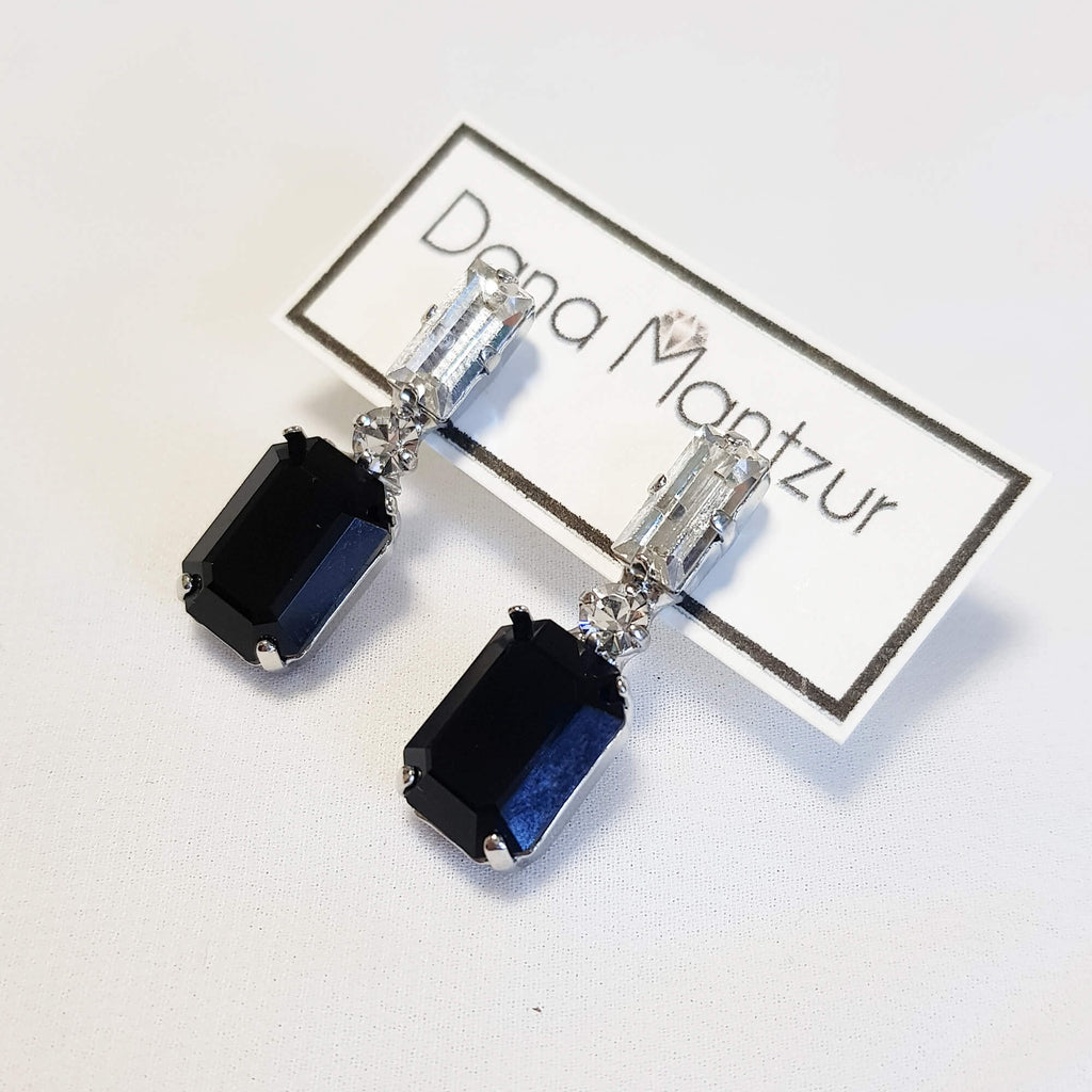 Black and silver earrings, Belle earrings, Dana Mantzur