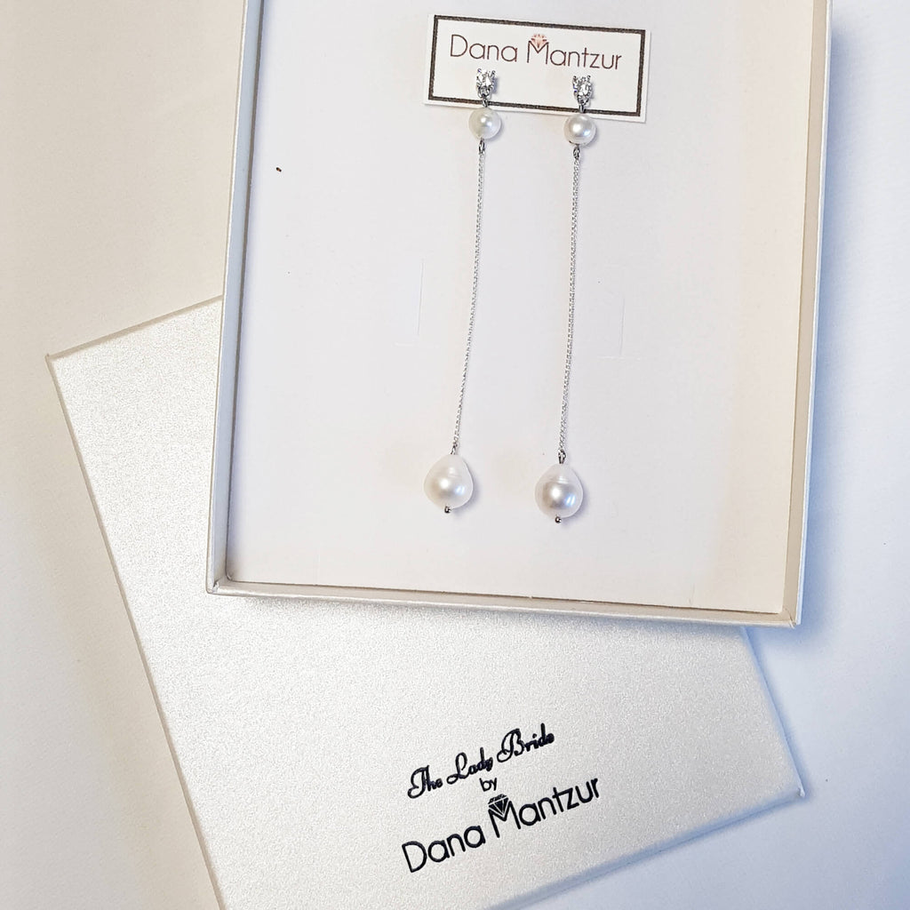 Bridesmaids Ear Threaders, Angela Earrings, Dana Mantzur