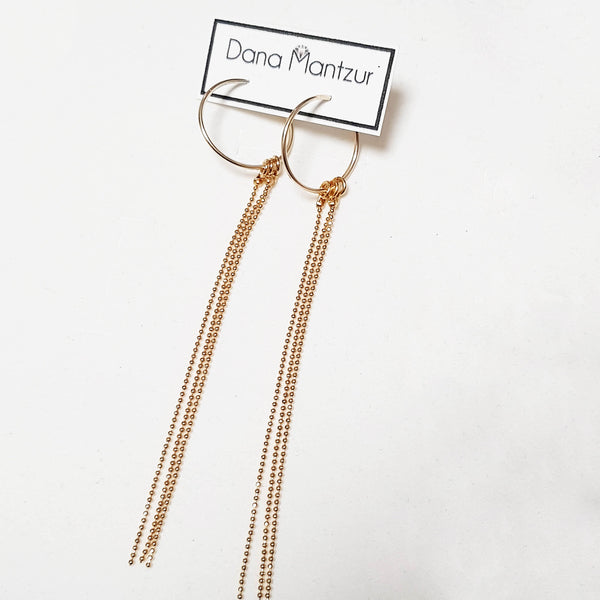 Gift for her, Fringe Hoop Earrings, Dana Mantzur