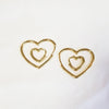 סט של 2  עגילי חישוק בצורת לב מכסף בגדלים שונים, דנה מנצור