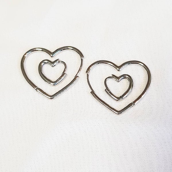 Gift idea for her, Heart hoops set, Dana Mantzur