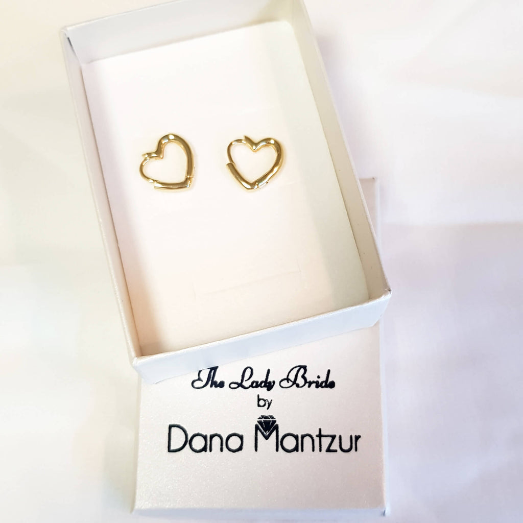 Small gold hoops, Heart Hoops - Small, Dana Mantzur