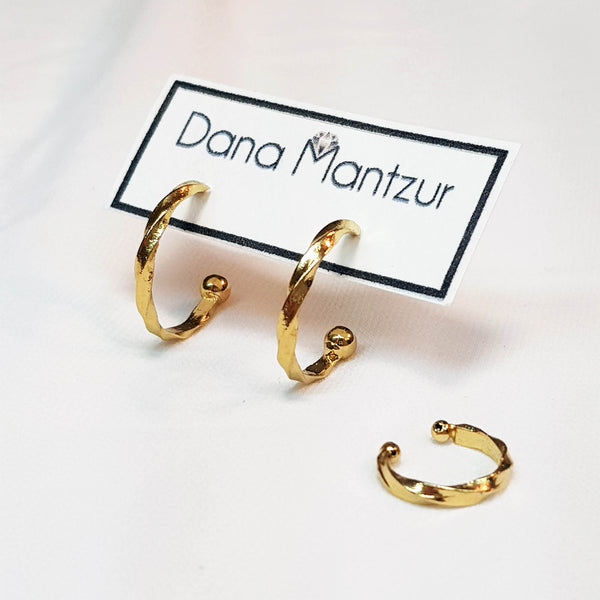 Ear cuff, Twist hoops, Dana Mantzur