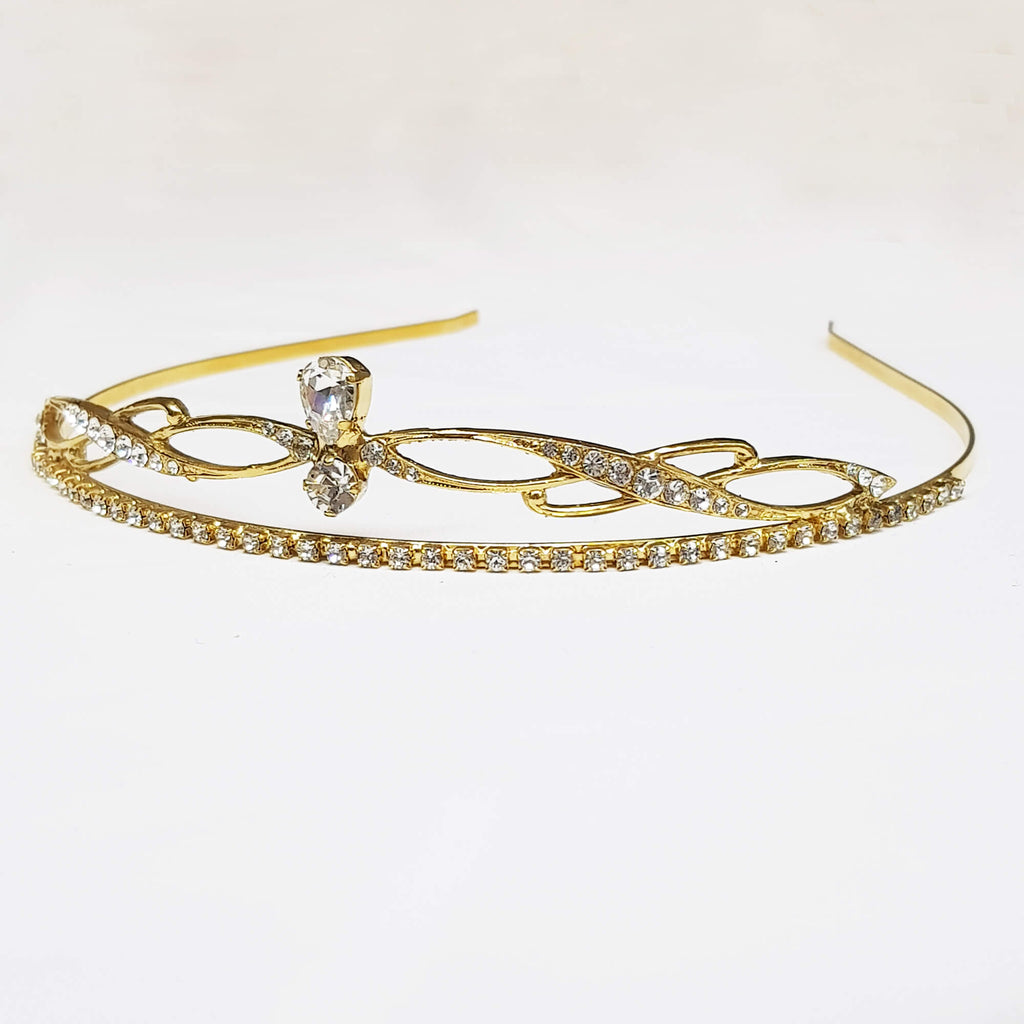Gold crystal crown, Goddess Tiara, The Lady Bride