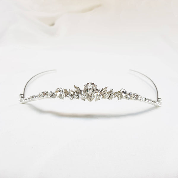 Silver Bride headpiece, Crystal crown, The Lady Bride