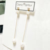 Gold long pearl earrings, Angela Earrings, Dana Mantzur