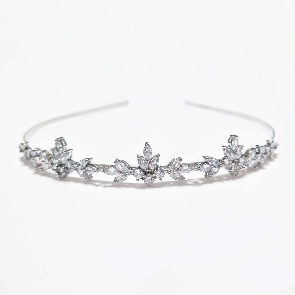 Rhinestone tiara for the bride, Neriya Headpiece, The Lady Bride