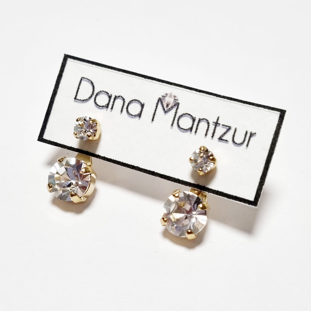 Rhinestone earrings, Beauty ear jackets, Dana Mantzur