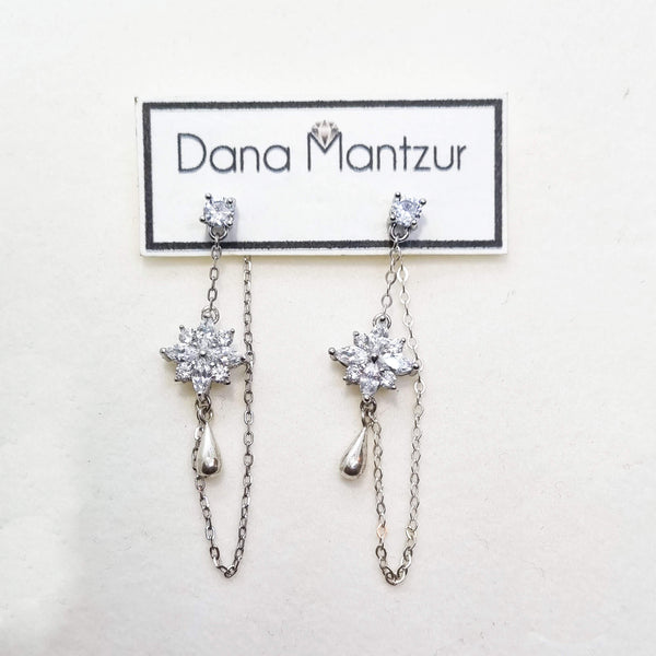 Perito Moreno: zirconia chain ear threaders | Dana Mantzur