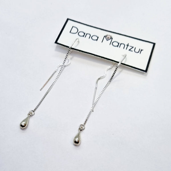 Briksdal Earrings: Slim sterling silver 925 earrings, Dana Mantzur