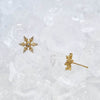 Snowflake Earrings: Gold minimalist earrings, Dana Mantzur 