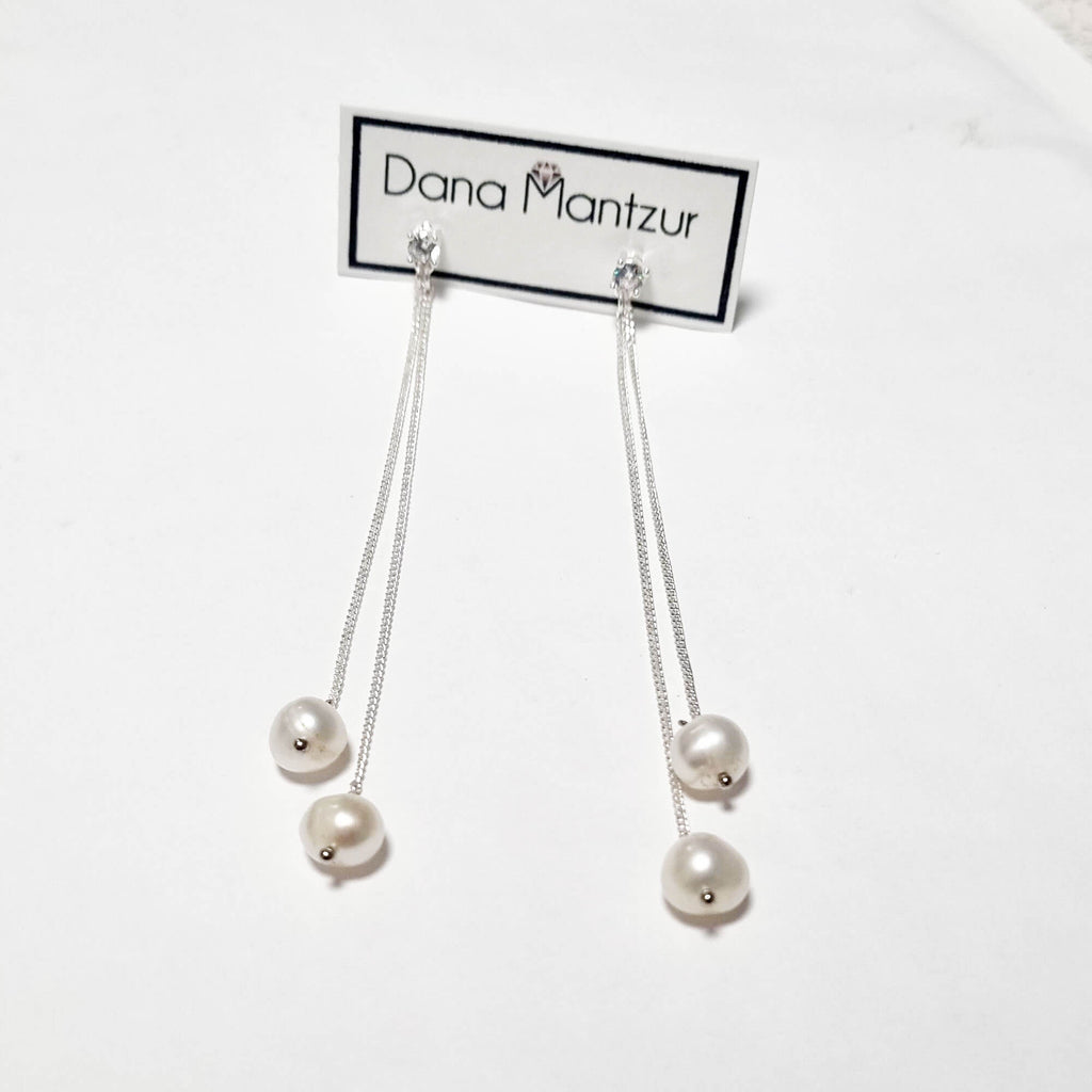 Pearl and silver earrings | Kennedy Earrings | Dana Mantzur