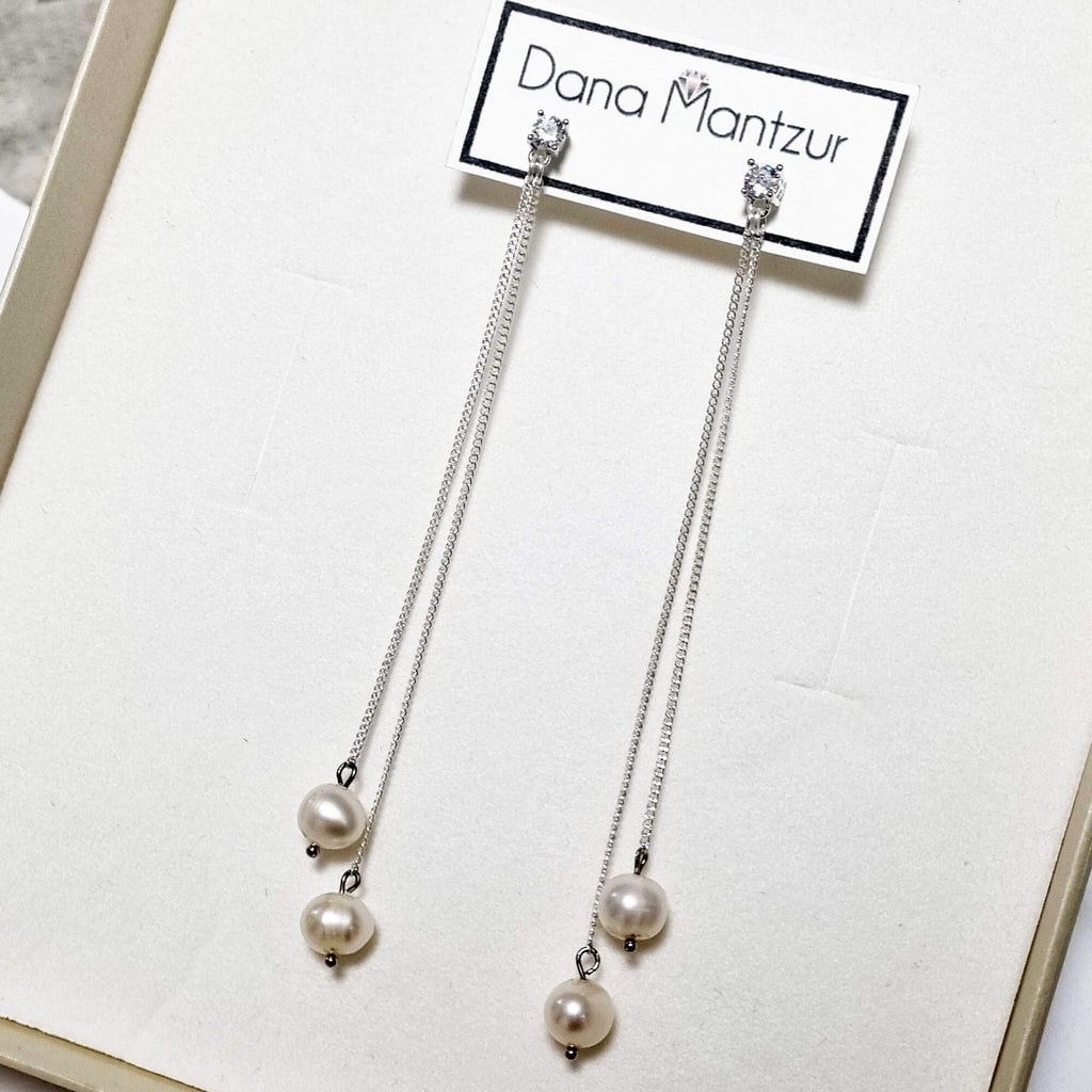 Slim silver earrings | Kennedy Earrings | Dana Mantzur