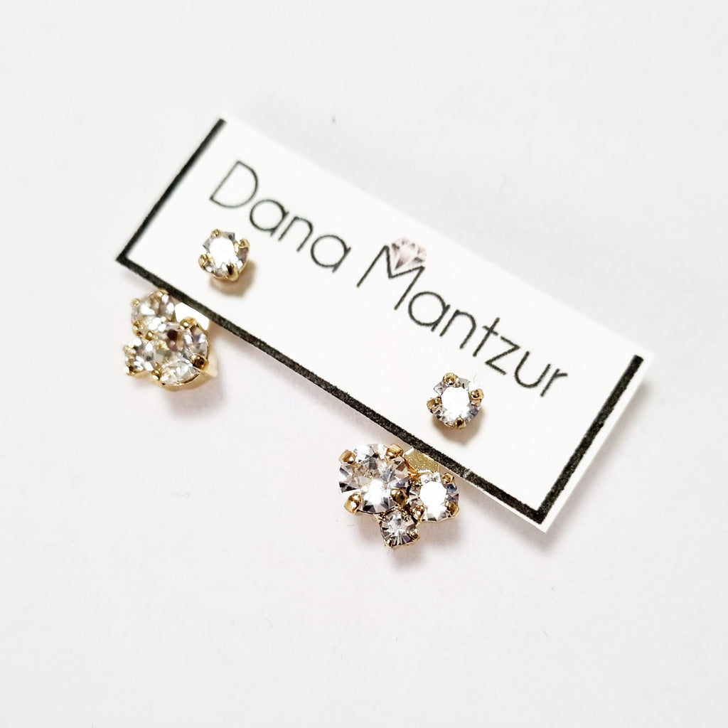 Gold zirconia earrings, Alice Ear Jackets, Dana Mantzur