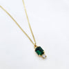 Octagon Necklace: Emerald Zirconia Necklace  | The Lady Bride