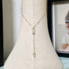 Kelly Necklace: Gold Lariat baguette necklace  | The Lady Bride
