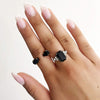 Black gothic ring, Double drop ring, Dana Mantzur