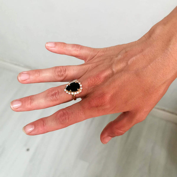 Black ring | drop ring | The Lady Bride