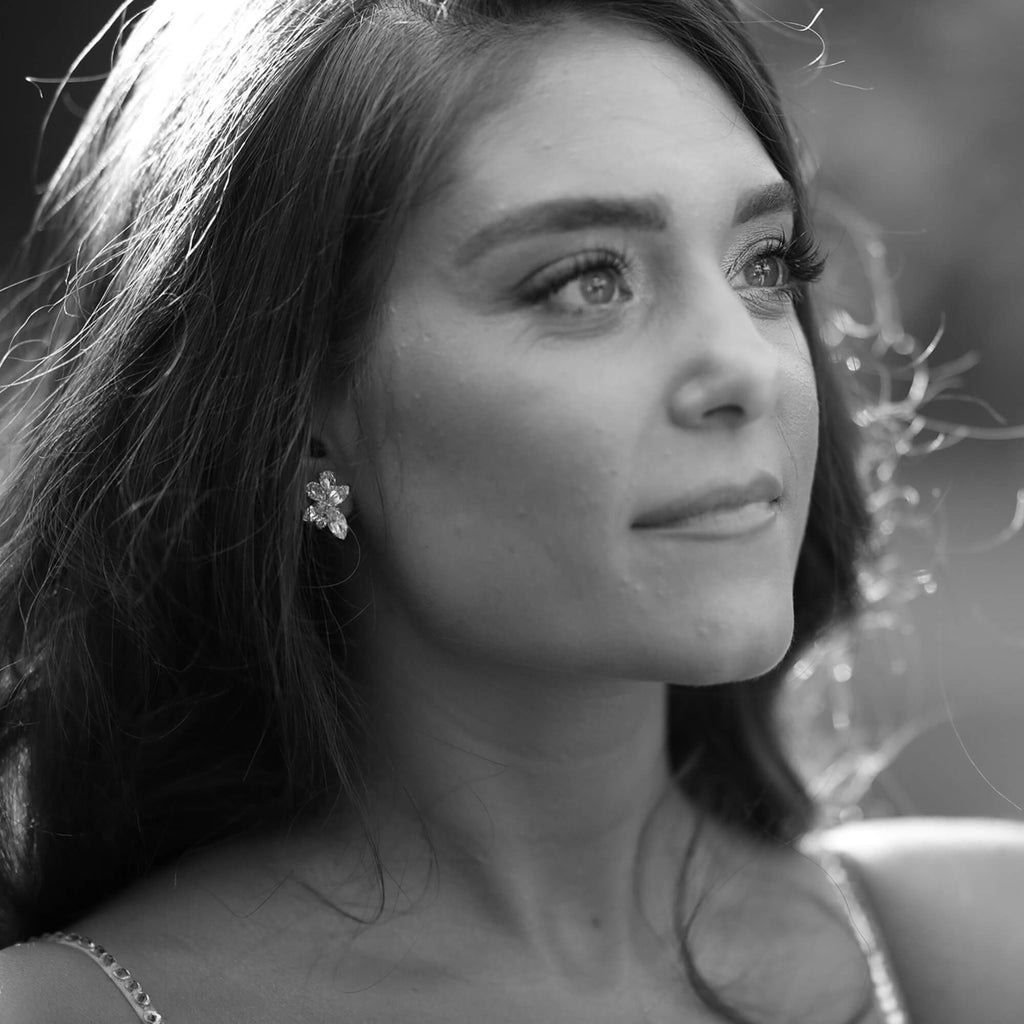 Shiny cluster earrings