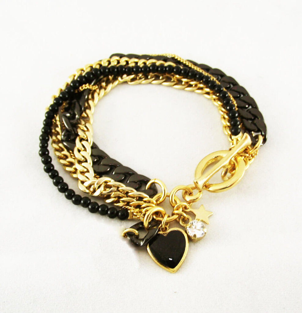 Black and gold Bracelet, Iris bracelet, The Lady Bride